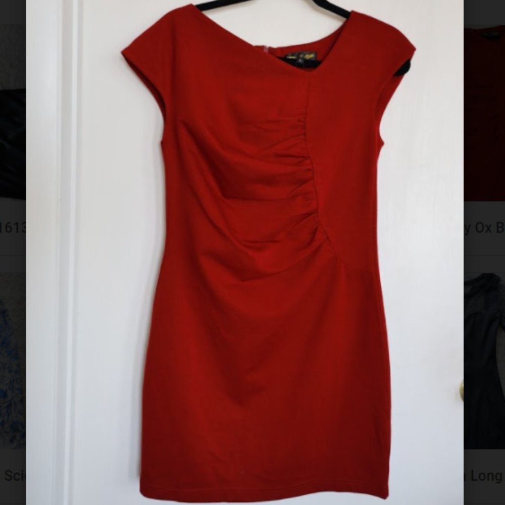 Red Work Dress, Angel Eye London, Size 10